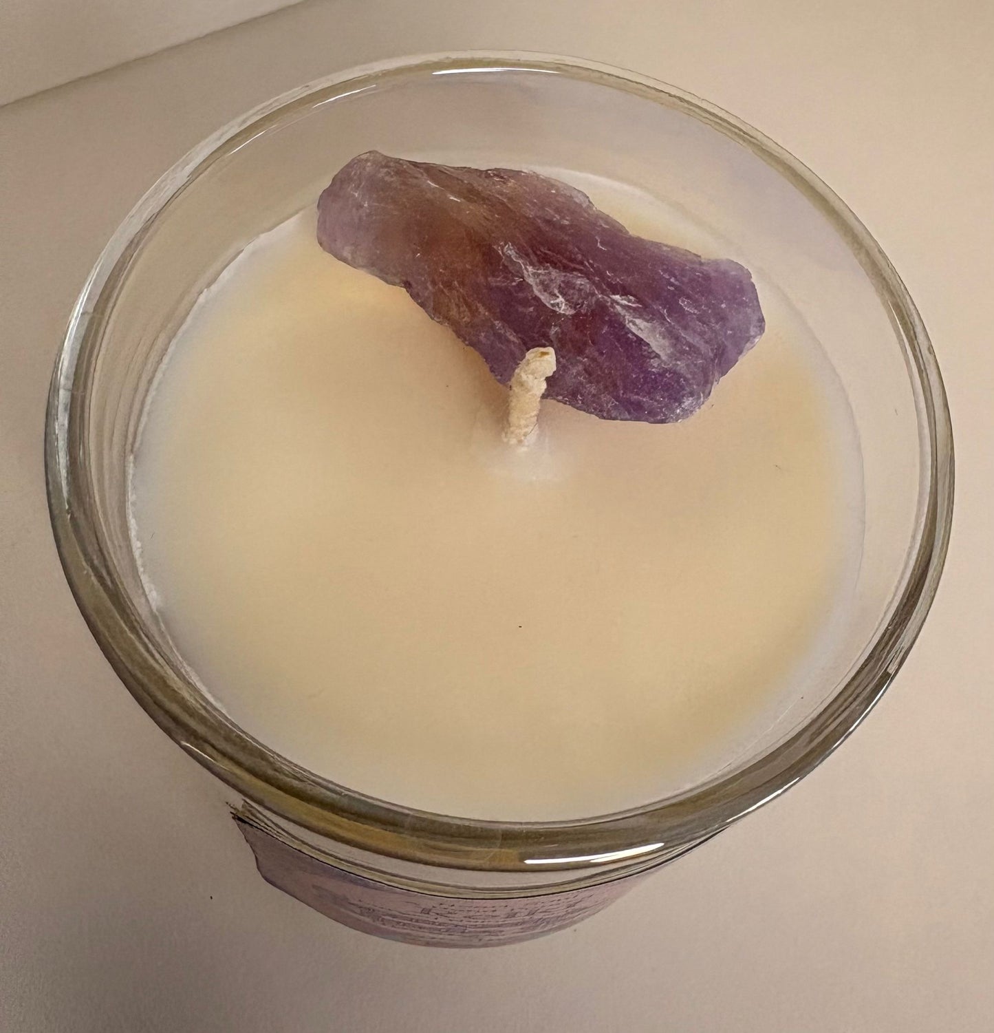 Something Kinda Oud | Reiki-Charged Natural Soy Candle with Incense, Oud & Amethyst Crystal