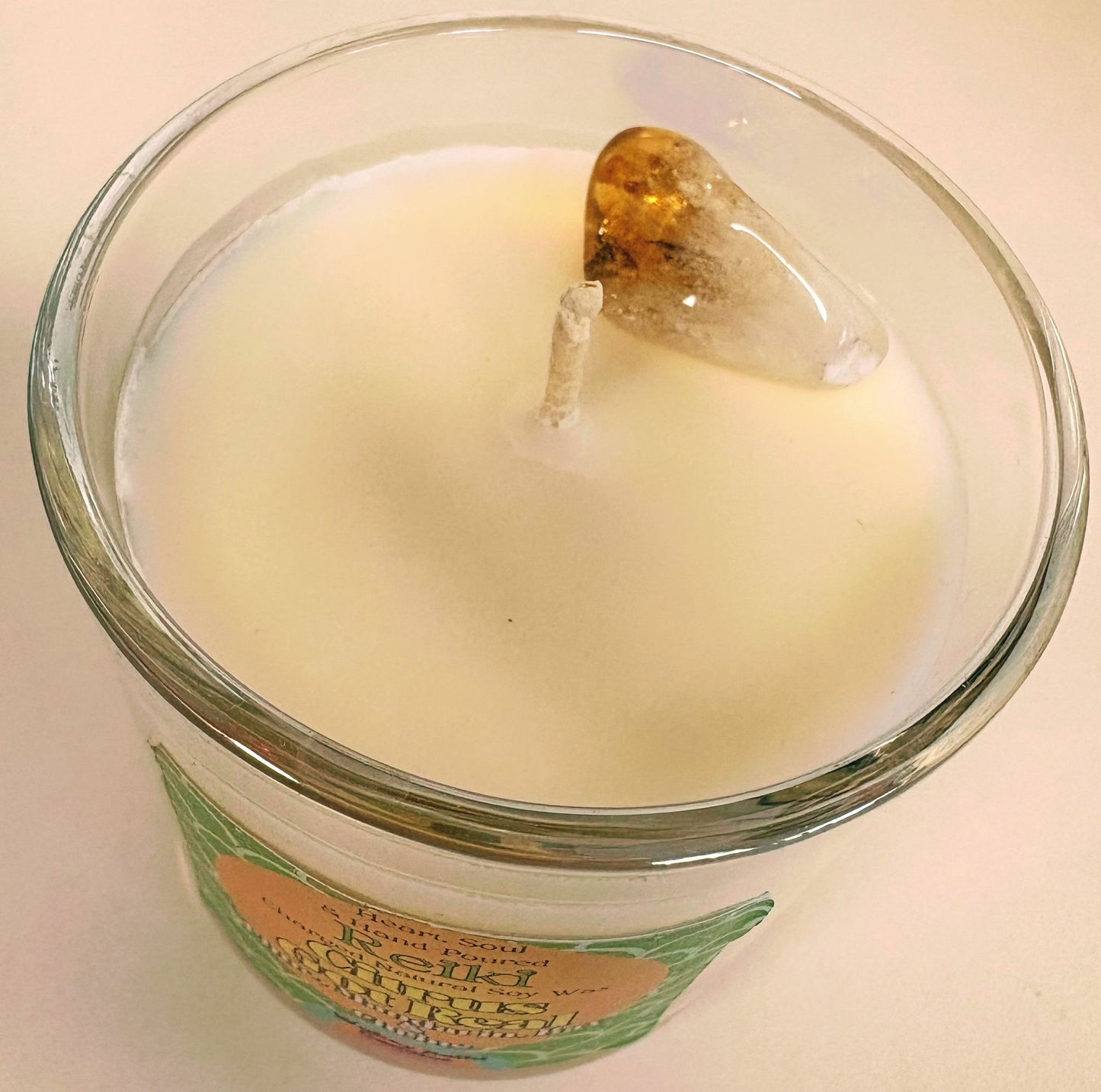 Citrus Got Real | Reiki-Charged Natural Candle with Lime, Mandarin, Bay & Citrine Crystal